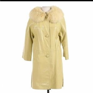 Vintage 1960s Leather and Fox Fur Coat